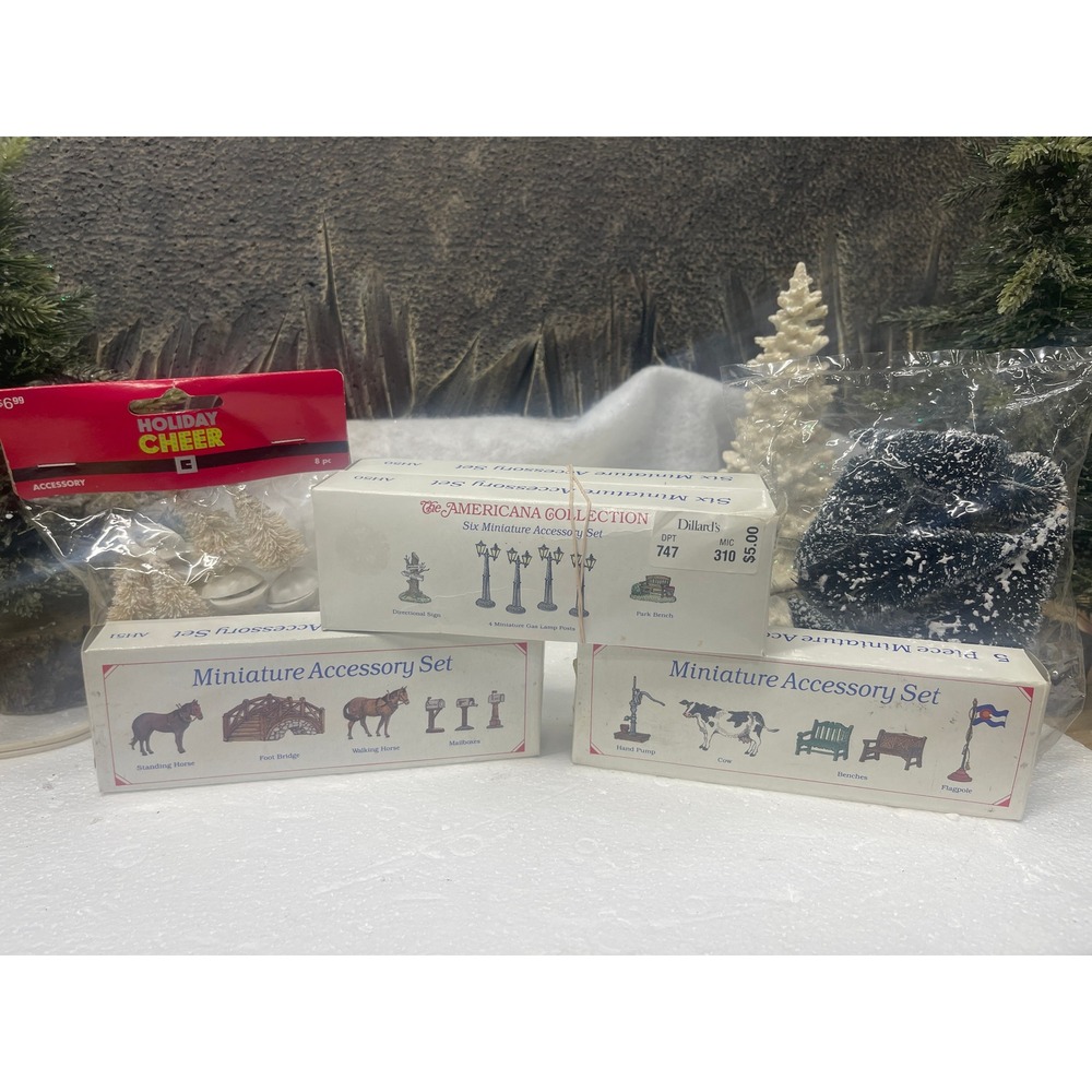 Liberty Falls Americana Collection Miniature Village Accessory Lot with Trees HO